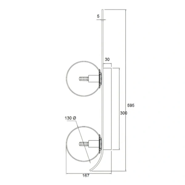 Wall lamp Oris 2 G9 AMB BRS