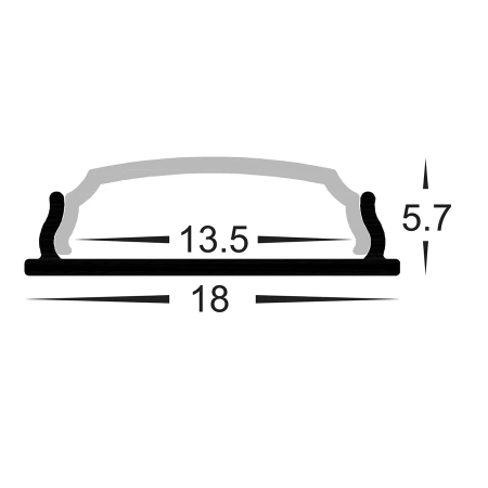 Bendable Aluminium Profile HV9693-1806 3m