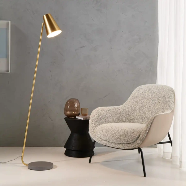 Floor lamp Arlen Satin Brass with adjustable shade Floor lamp Arlen Satin Brass with adjustable shade