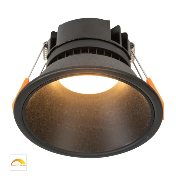 Recessed downlight Gleam BLK with BLK Insert Fixed Dim to Warm LED 9W IP54 BLK Recessed downlight Gleam BLK with BLK Insert Fixed Dim to Warm LED 9W IP54 BLK