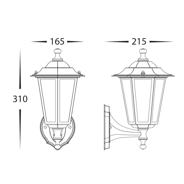Wall Light Fibra E27 8W HV3552W-BLK