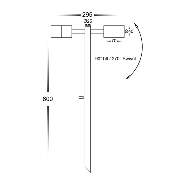 Garden light Mini Tivah Black MR11 Double Adjustable LED HV1425MR11NW IP65