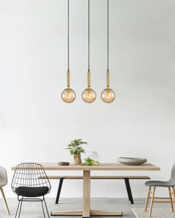 Pendant lamp TRATTINO 1X3S E27 brass