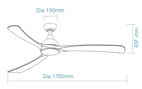 Ceiling Fan Norfolk Aero DC 70 Wi-Fi 30W WLBL