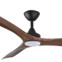 Ceiling fan Spitfire DC D52 Black Base Walnut Blades 18w LED Light