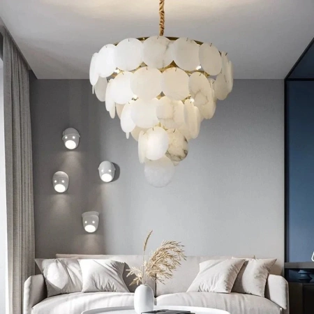 Pendant lamp Catalina Spanish Marble D90 E14 BRS