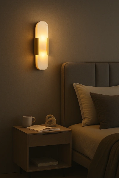 Wall light Lazata W1 Alabaster Spanish Marble G9 BRS