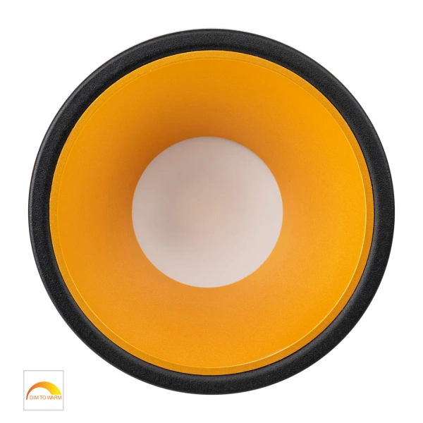 Recessed downlight Gleam BLK with Gold Insert Fixed Dim to Warm LED 9W IP54 Recessed downlight Gleam BLK with Gold Insert Fixed Dim to Warm LED 9W IP54