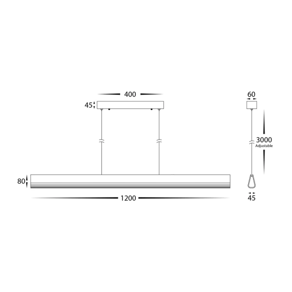 Pendant lamp Opex Walnut Timber L120 LED 20W 3CCT Dim