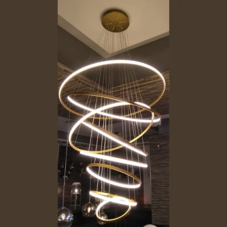 Pendant lamp Crown 8 Ring Gold 3K