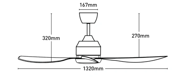 Ceiling fan Jota DC D52 with LED 18W WH