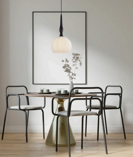 Pendant lamp CALIZ 4 Frosted Wine Glass Ribbed 72W Pendant lamp CALIZ 4 Frosted Wine Glass Ribbed 72W