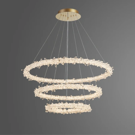 Pendant lamp Glacier  3 Ring K9 Crystal LED 160W 3K Dim GL