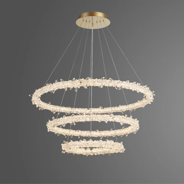Pendant lamp Glacier  3 Ring K9 Crystal LED 160W 3K Dim GL