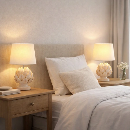 Table lamp Tasha Artichoke Set of 2 E14 WHT