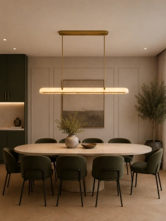 Pendant lamp Sevilla Linear Alabaster Spanish Marble L150 LED BRS with remote