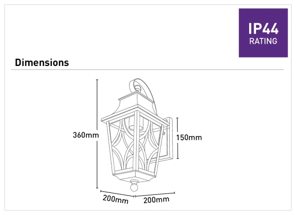 Wall light Maine E27 Coach Light Black