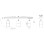 Wall light Tivah Bar 3 Light 3CCT BLK