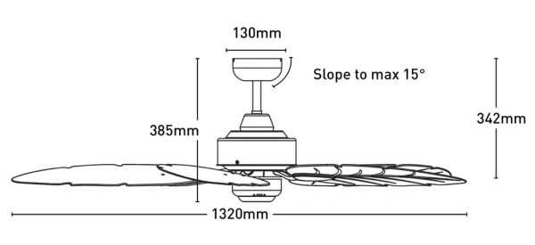 Ceiling fan Cooya D52 AC BR