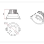 Recessed Downlight COB LED 10W 3K BLK