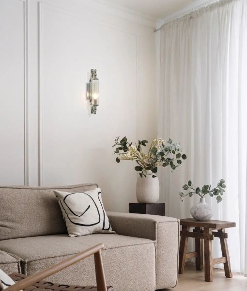 Wall light RODILLO2 Tubular Clear Glass Chrome 10W Wall light RODILLO2 Tubular Clear Glass Chrome 10W
