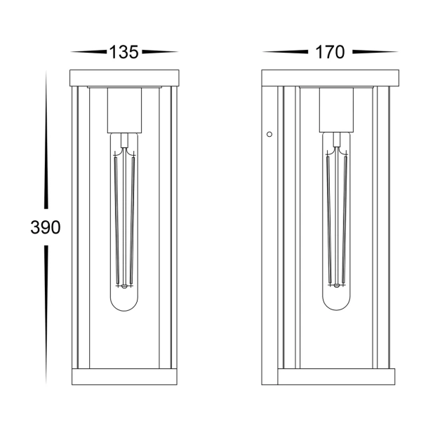 Wall light Nalia E27 BLK