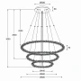 Pendant lamp Glacier  3 Ring K9 Crystal LED 160W 3K Dim GL