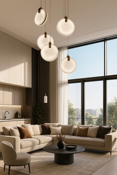 Pendant lamp Villastar 6 Alabaster Spanish Marble LED CCT Dim BRS