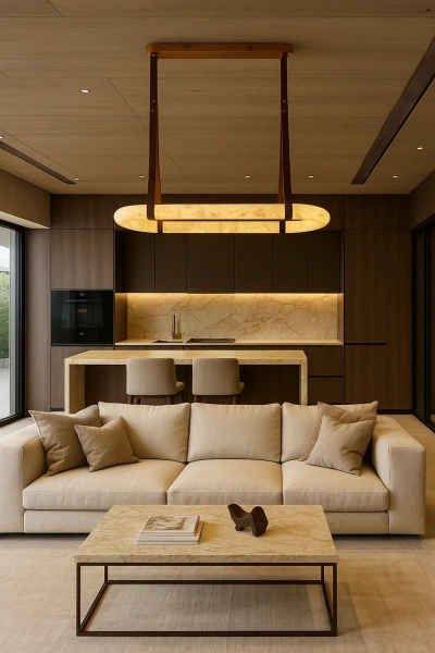 Pendant lamp Calcena L100 Alabaster Spanish Marble LED 45W BRS