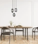Pendant lamp PINO 8X3R Smokey Black multiple