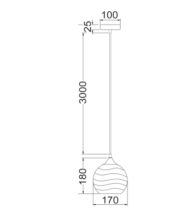 Pendant lamp MARBRE 1 E27 D17 AM
