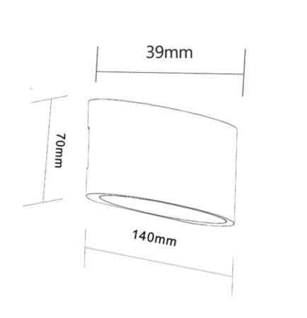 Wall light TAMA 1 LED Curved Up-Down IP54