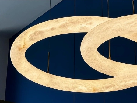 Pendant lamp Aragon 3 Alabaster Spanish Marble LED 56W CCT Remote BRS