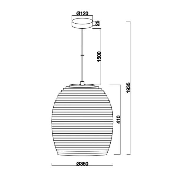 Pendant lamp Zanora Dome E27