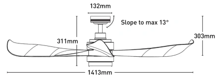 Ceiling fan Eagle II DC BL D55 with Remote