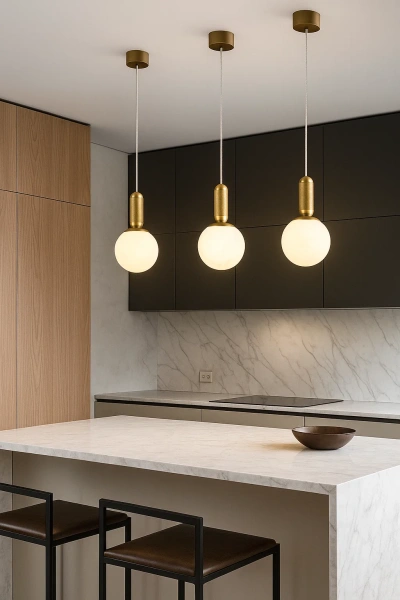 Pendant lamp Saturn Alabaster Spanish Marble LED 11W 3K BRS