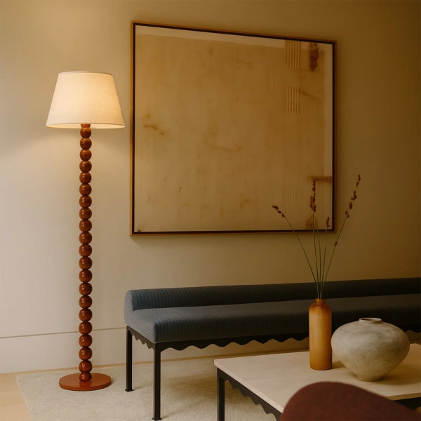 Floor lamp Pearl Orb E27 RUST