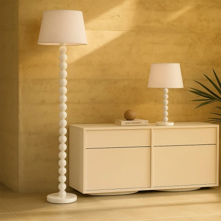 Floor lamp Pearl Orb E27 WHISPER WHITE