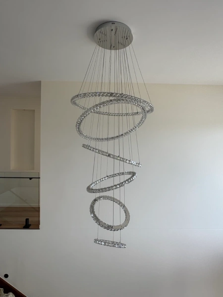 Pendant lamp Argus Crystal Ring 6 LED 93W CHR Remote