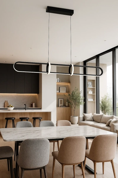 Pendant lamp Aura L1 LED 45W 3CCT L150 BK