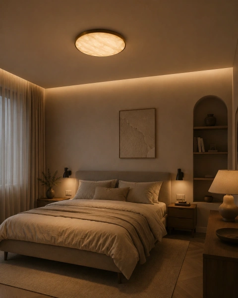 Ceiling light Alfaro C50 Alabaster Spanish Marble D50 LED 35W 3CCT BRS Remote