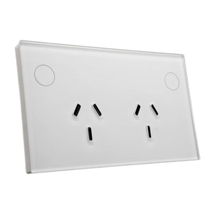 Double Powerpoint Zigbee Wifi Scalloped WHT