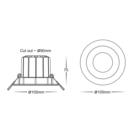 Recessed Tilt Downlight Prime RGBCW LED 12W IP54 WIFI WHT