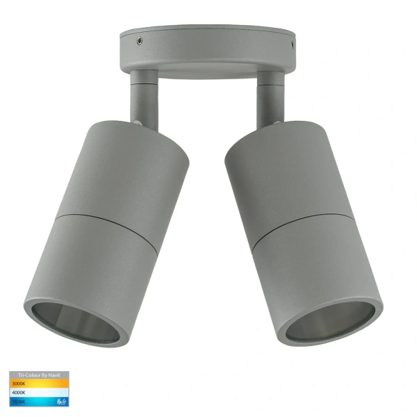 Wall light Tivah Silver 3CCT Double Adjustable HV1347GU10T IP65