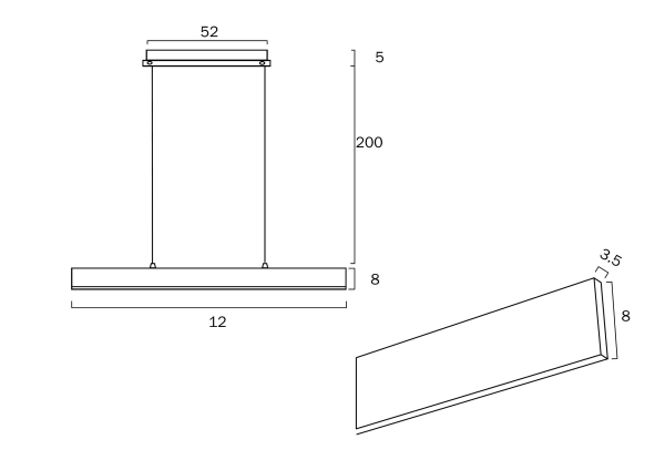 Pendant lamp ESSEX L120 LED 40W AL
