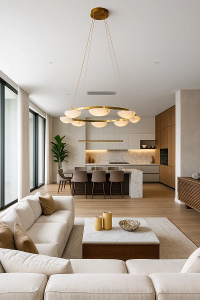 Pendant lamp Miraflores Alabaster Spanish Marble D80 LED 40W CCT Dim BRS