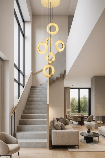 Pendant lamp Carinena P5 Alabaster Spanish Marble LED 60W CCT Dim BRS