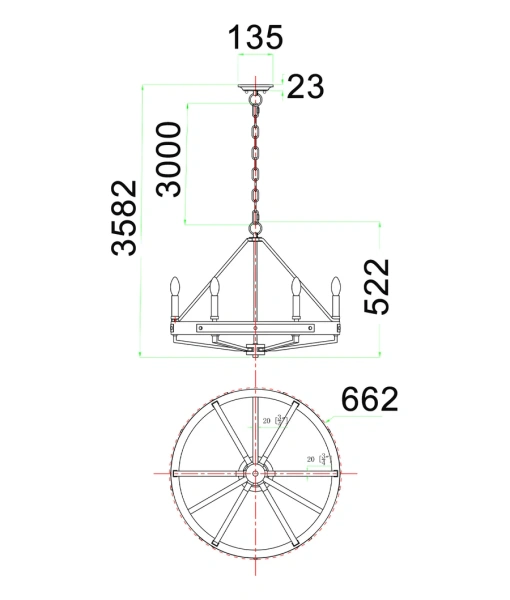 Pendant lamp FUNALE Candelabra L6 Oak Wood and Brass Pendant lamp FUNALE Candelabra L6 Oak Wood and Brass