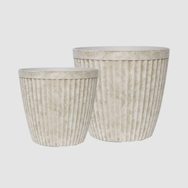 Elwood Set of 2 Tall Planters Ivory
