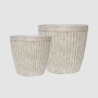 Elwood Set of 2 Tall Planters Ivory